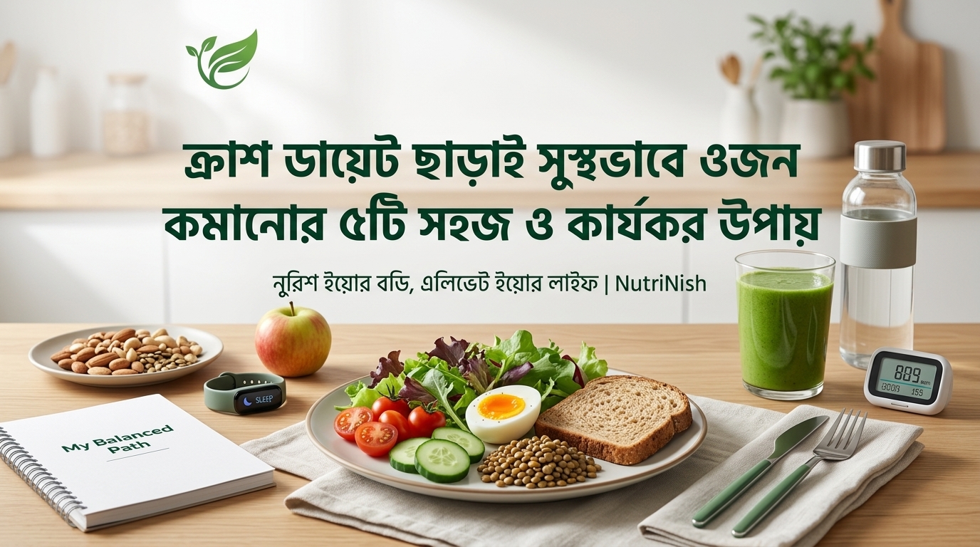 ক্র্যাশ ডায়েট ছাড়াই সুস্থভাবে ওজন কমানোর ৫টি সহজ ও কার্যকর উপায়